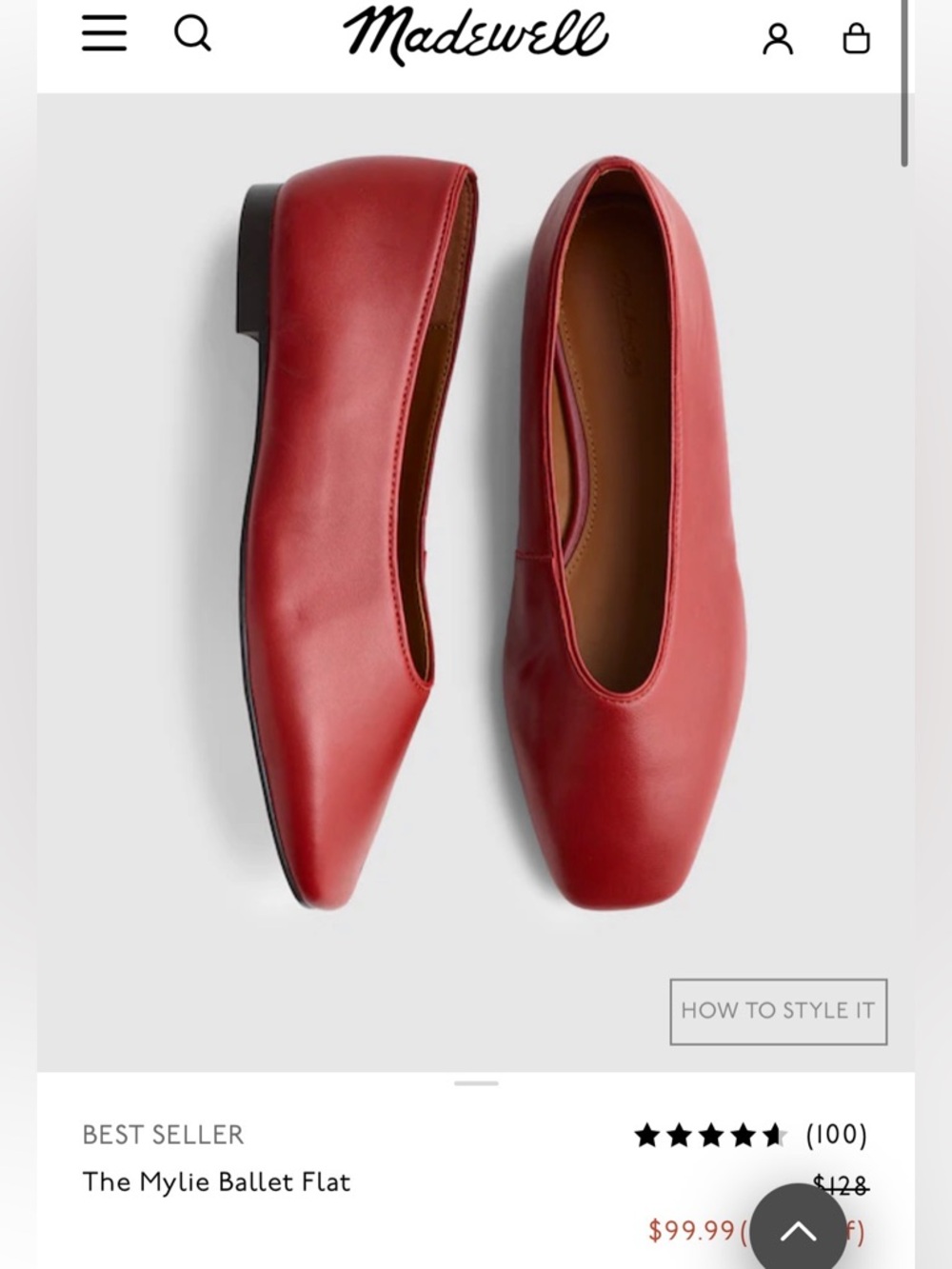 Madewell Mylie Ballet Flats 7 M - Picture 7 of 7